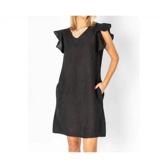 NEW LOOK MODE USA linen breeze sheath dress in black - Picture 1 of 3